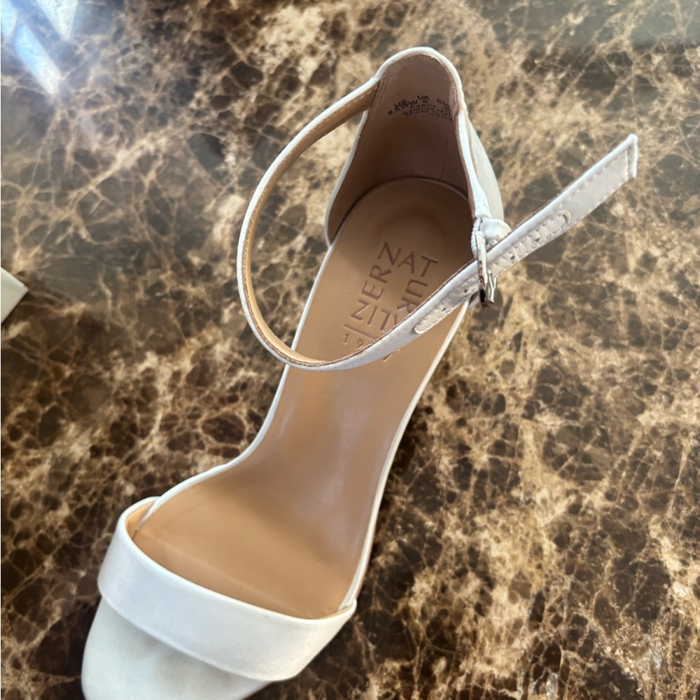 Naturalizer Elegant White Ankle Strap Heels - Picture 3 of 4